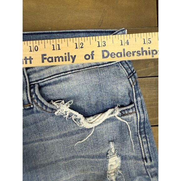 KanCan Womens Distressed High-Waisted Denim Shorts Size 28 - Picture 4 of 6